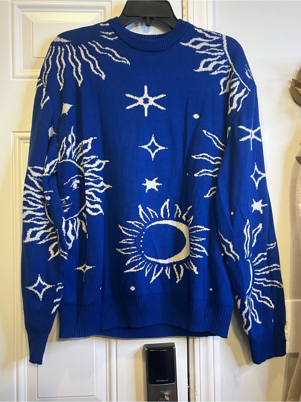 Earthbound Celestial Sun & Moon Sweater Royal Blue Knit (S)